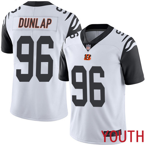 Cincinnati Bengals Limited White Youth Carlos Dunlap Jersey NFL Footballl 96 Rush Vapor Untouchable